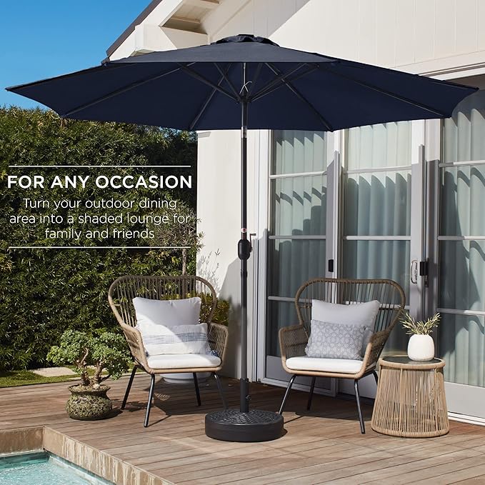 Best Choice Products 10ft Outdoor Table Compatible Steel Polyester Market Patio Umbrella w/Crank and Easy Push Button Tilt - Image 3