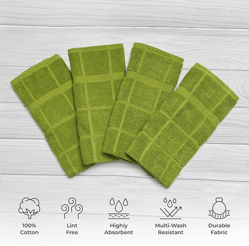 100% Cotton Terry Dish Towels, 4 Pack Plain, 16 x26 Inches, Super Soft and - Image 2