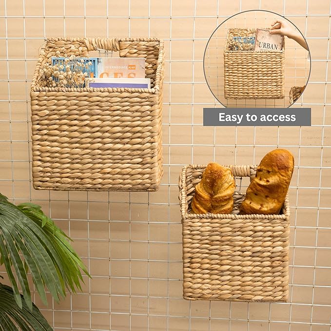 KOLWOVEN Wicker Hanging Storage Baskets, Mail Baskets - Image 5