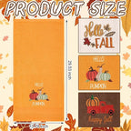 3 Pcs Fall Pumpkin Hand Towels for Bathroom Embroidered Bathroom Towels - Image 3