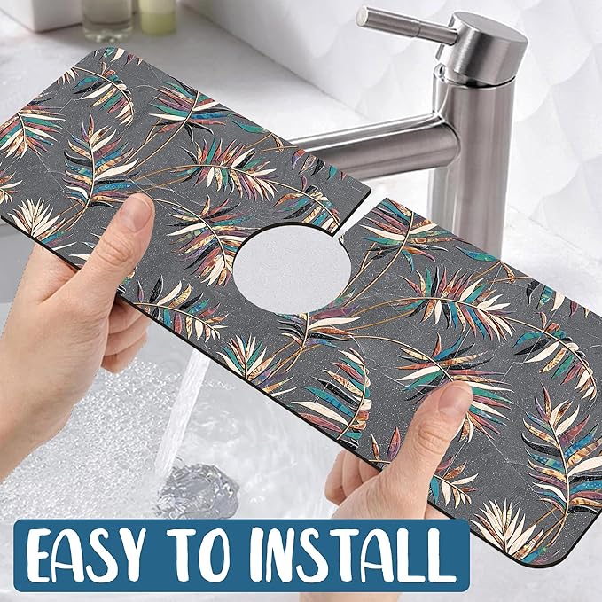 Ceramic Texture Kitchen Sink Splash Guard Faucet Mat Kitchen Tiles Super - Image 5