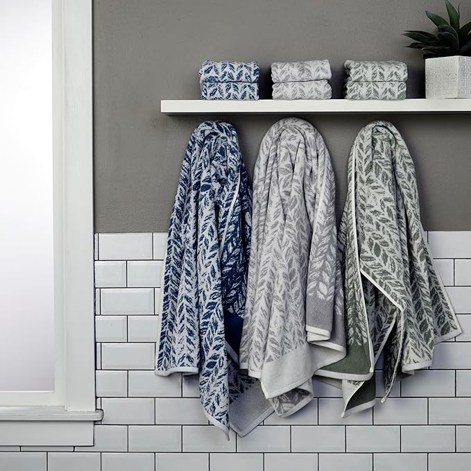 SKL Home Distressed Leaves 100% Turkish Cotton Premium 4-Piece Towel Set - Image 6
