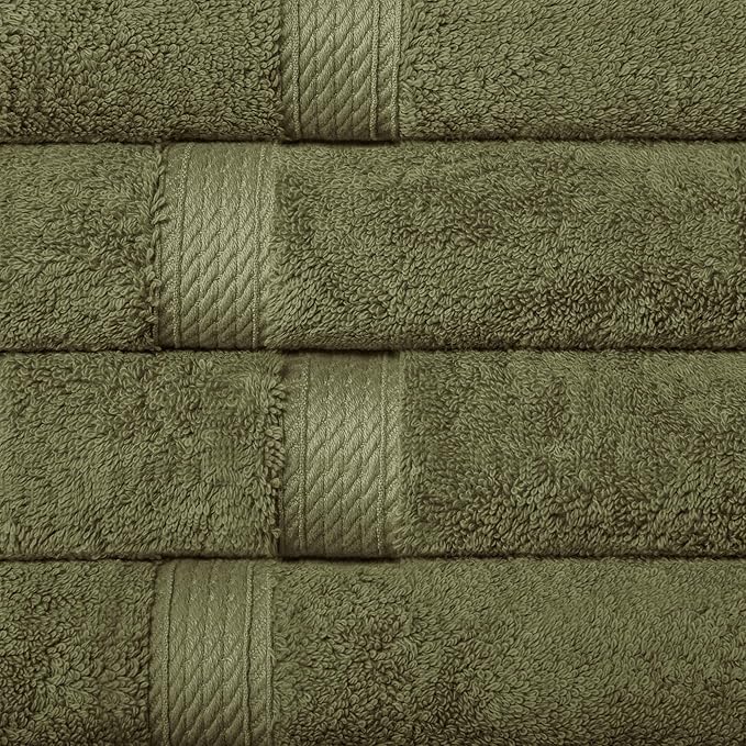 Superior Solid Egyptian Cotton Hand Towel Set, Forest Green - Image 4