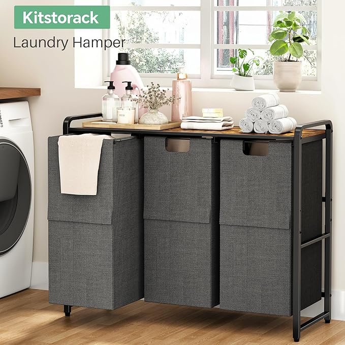 Kitstorack Laundry Hamper with Shelf - Image 2