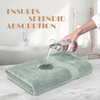 White Classic Wealuxe Green Bath Towels 24x50 Inch, Cotton Towel Set - Image 5