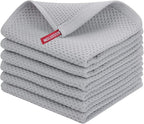 Homaxy 100% Cotton Waffle Weave Kitchen Dish Cloths, Ultra Soft Absorbent Quick by Homaxy