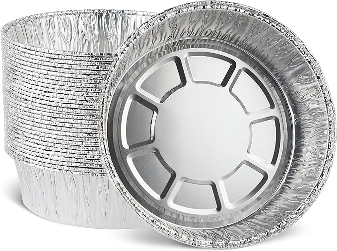 PLASTICPRO 8'' Inch Round Tin Foil Pans Disposable Aluminum, Deep Freezer & by PLASTICPRO