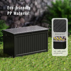 DRATO 280 Gallon Deck Box, Outdoor Large Waterproof Resin Storage Box with Lockable Lid for Patio Cushions, Gardening Tools（Black，280 Gallon） - Image 4