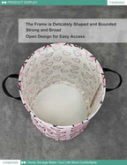 FANKANG Storage Basket, Nursery Hamper Canvas Laundry Basket Foldable - Image 8