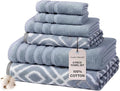 Modern Threads Oxford 6-Piece 100% Cotton Towel Set – Yarn Dyed Jacquard & by ModernThreads