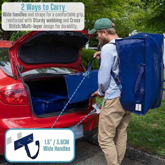 VENO 16 Pack Moving Bags w/Backpack Straps, Heavy Duty, Moving Boxes Alternative - Image 2