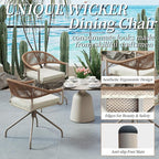 TWT Patio Dining Chairs Outdoor Stackable Dining Chairs for All Weather, Breathable Textilene Garden Outdoor Furniture for Backyard Deck (Brown, Rotatable Set of 2) - Image 6