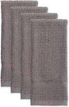 DII Basic Terry Collection Waffle Dishtowel Set, Solid Gray, 4 Piece - Image 2