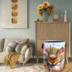Highland Cow Laundry Basket Floral Farm Foldable Funny Laundry Hamper Oxford - Image 7