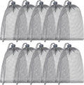 TecUnite 10 Pcs Mesh Bags Drawstring Laundry Bags Large Nylon Mesh Gift by TecUnite