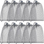 TecUnite 10 Pcs Mesh Bags Drawstring Laundry Bags Large Nylon Mesh Gift by TecUnite