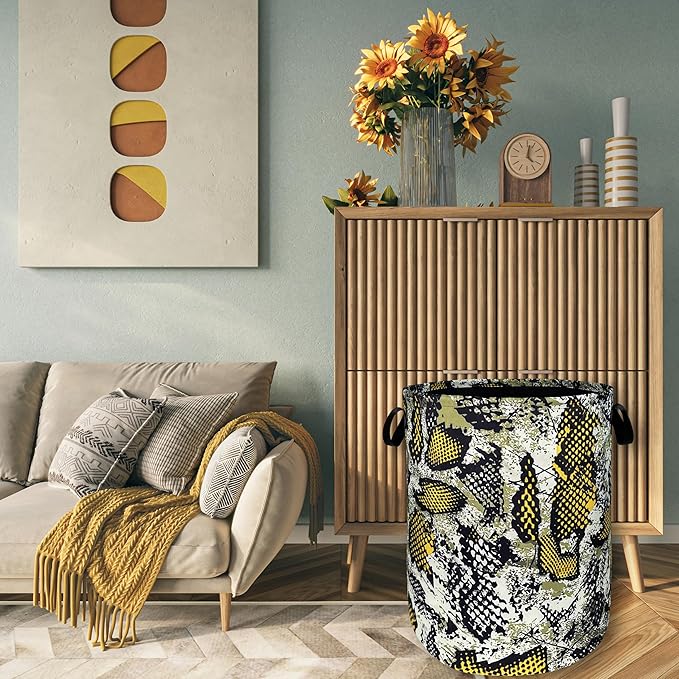 Retro Snake Texture Laundry Hamper Animal Snake Colorful Laundry Basket - Image 7