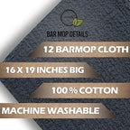 Softolle Cotton Bar Mop Towels, 16x19 Inches, Super Absorbent, Kitchen and Bar - Image 7