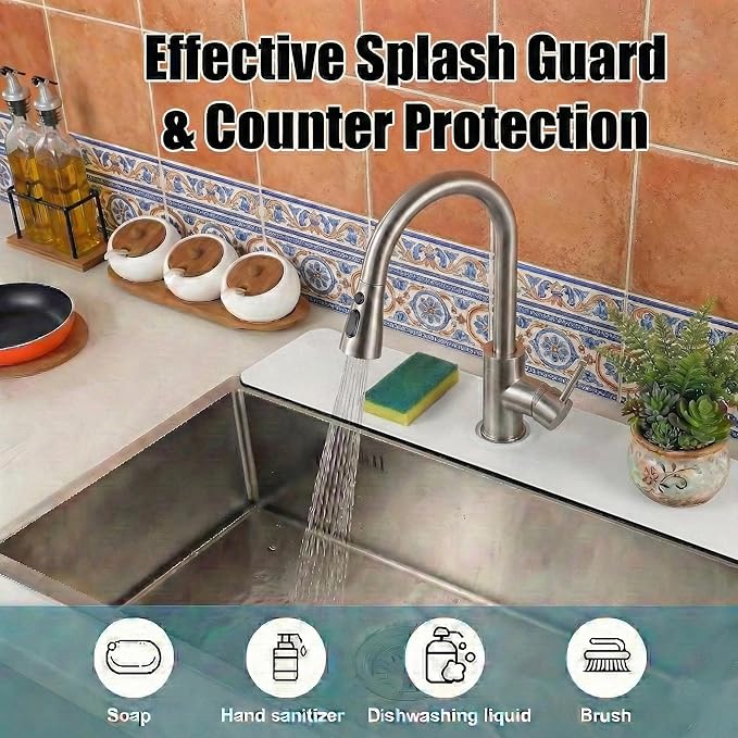 Customizable Kitchen Sink Faucet Mat: 30" Lx5.5 W Absorbent Splash Guard - Image 8