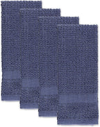 DII Basic Terry Collection Waffle Dishtowel Set, Solid French Blue, 4 Piece - Image 2