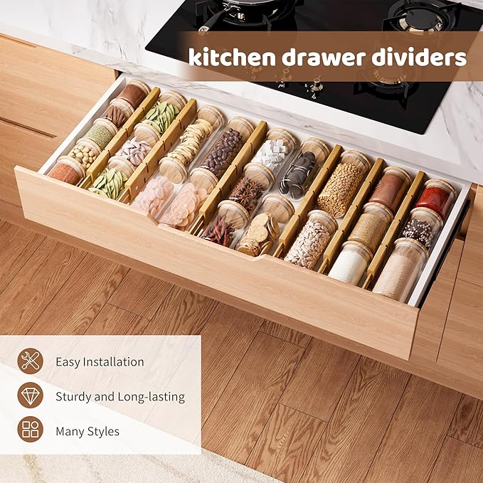 FILWH Bamboo Drawer Dividers - Image 5
