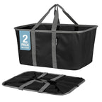 CleverMade Collapsible Laundry Tote 2-Pack – Foldable Carry-All Storage Bin by CleverMade