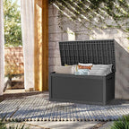 TARKARI 320 Gallon Lockable Resin Deck Box, Waterproof & UV-Resistant Outdoor Storage Box for Outdoor Cushion Storage, Garden Tools & Pool Accessories Storage, Black - Image 3
