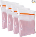 4 Pack Mesh Laundry Bags for Delicates 12inx16in, Dryer Safe, Breathable Fine by LAUNDRYCLUB