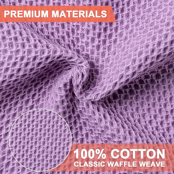 BOOMIBOO 6-Pack Kitchen Dish Cloths, 100% Cotton Waffle Weave, Ultra Soft - Image 2