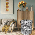 Grey White Snake Texture Laundry Hamper Snake Colorful Laundry Basket - Image 7