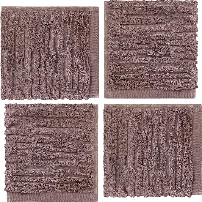 SKL Home CloudSoft Cotton Luxury 4-Piece Washcloth Set, Soft Plum - Image 6