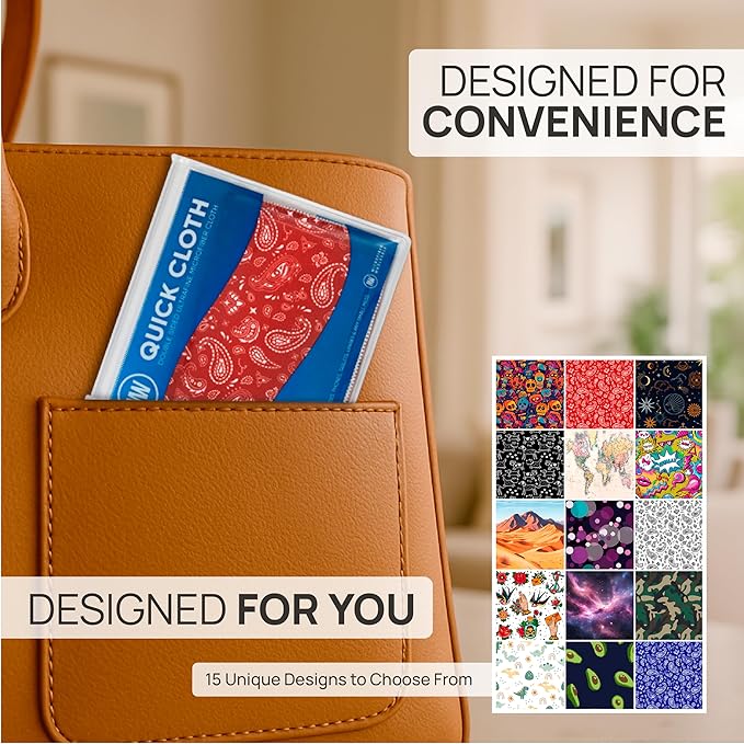 Quick Cloth Microfiber Glasses Cleaning Cloths – 5x7, Paisley Red, 2 Pack - Image 5