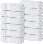 White Classic Luxury Cotton Washcloths 13x13 Inch by WhiteClassic