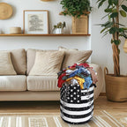 Baseball Textures Laundry Basket Foldable Oxford Cloth American Flag Laundry - Image 2