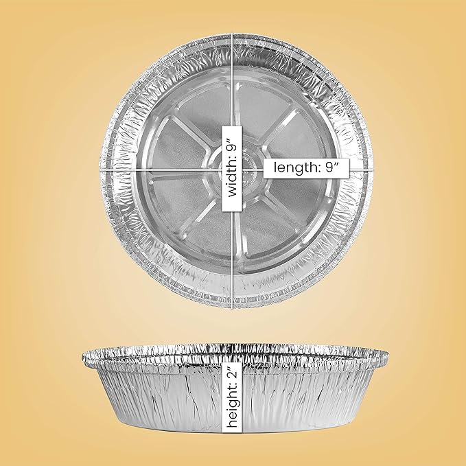 PLASTICPRO 9'' Inch Round Tin Foil Pans Disposable Aluminum, Freezer & Oven Safe - Image 2