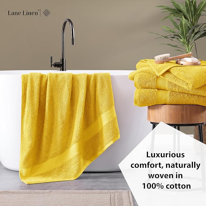 LANE LINEN Cotton Bath Towels Pack of 4 - Image 4