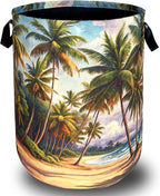 Retro Hawaii Palm Tree Laundry Basket Summer Beach Foldable Funny Laundry by SELIONLIKN