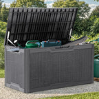YITAHOME 100 Gallon Resin Deck Box, Weather Resistant Outdoor Storage Box, Lockable Indoor Outdoor Storage for Supplies and Essentials, Dark Gray - Image 7