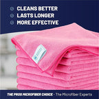MW Pro Microfiber Cleaning Cloth | Pink | 12 Pack | 16” x 16” | All Purpose - Image 2