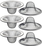 6 Pack - 2.125" Top / 1" Basket- Mesh Sink Drain Strainer Hair Catcher by HilltopProducts