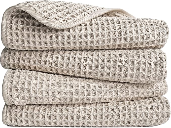 POLYTE 430 GSM Microfiber Lint Free Hand Towel, 16 x 30 in, 4 Pack by Polyte