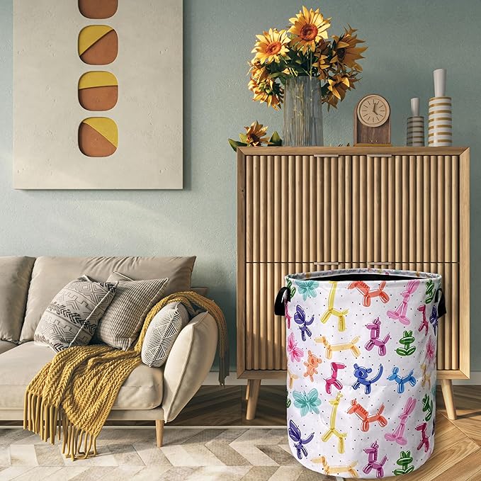 Colorful Dogs Pattern Laundry Basket Foldable - Image 7