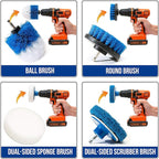 RevoClean 4 Piece Scrub Brush Power Drill Attachments-All Purpose Time Saving - Image 3