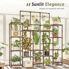 Plant Stand Indoor Outdoor 63" Tall Plant Shelf for Plants 14-Tier Large Plant Sheves for Living Room Heavy Duty Plant Rack Garden Balcony Patio Hanging Planter - Image 6