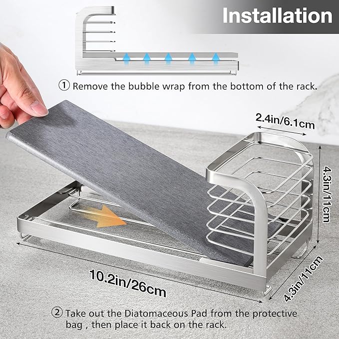 Wipe-Free Sink Organizer with Drying Stone, Instant Dry Sink Caddy Organizers - Image 4