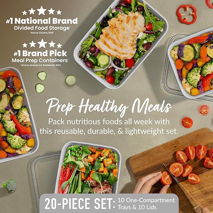 Bentgo 20-Piece Lightweight, Reusable BPA-Free 1-Compartment Containers - Image 2