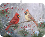 Winter Cardinal Birds Dish Drying Mats Christmas Snowflake Dish Mat Kitchen by farg
