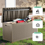ROJIK Outdoor Storage Housing Deck Box,Waterproof Patio Furniture, Garden Tools, Cushions, Pool Accessories Storage Bench with Lockable Lid and Side Handles (Grey,60 Gallon) - Image 6
