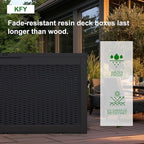 DRATO 100 Gallon Large Deck Box, Outdoor Storage Box for Patio Furniture, Patio Cushions, Gardening Tools, Pool Supplies,660lbs Weight Capacity,Waterproof Resin Storage Boxes（Black，100 Gallon） - Image 7