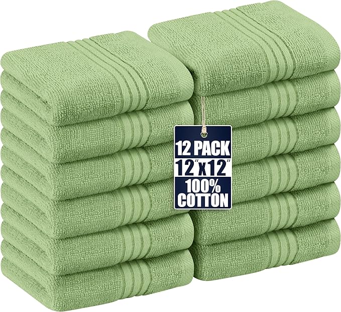 Utopia Towels Wash Cloths Set, 12 by 12 Inches, 100% Cotton Ring Spun, Highly by UTOPIATOWELS
